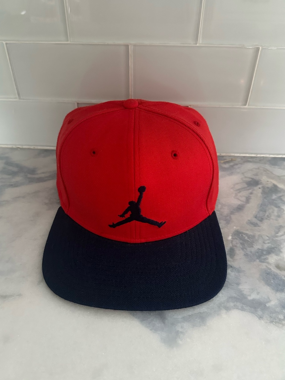 Jordan Redish/Orange and Navy Jumpman Flat-Brim Snapback Hat